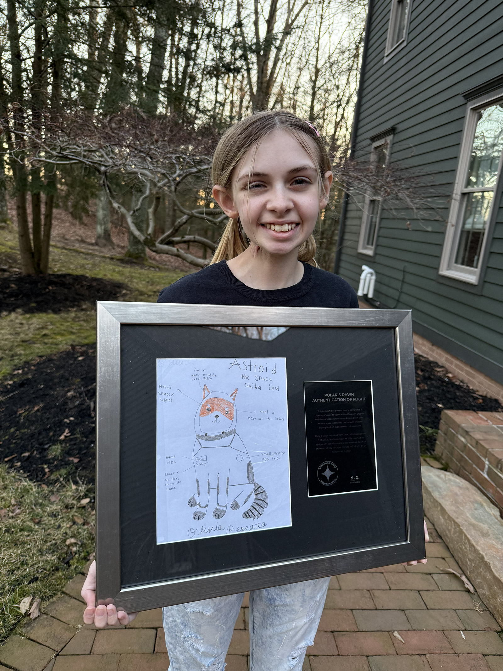 Liv with framed Asteroid drawing